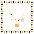 Spooky Halloween Jewelry Pumpkin Cross Ghost Pendant Necklace