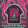 Skeleton & Ghost Men's Washed Black Color Tee