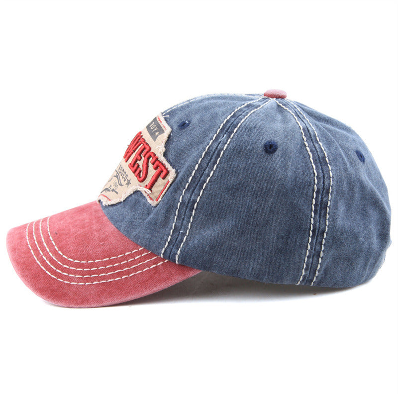 WILDWEST Embroidered Vintage Colorblock Cap Hat