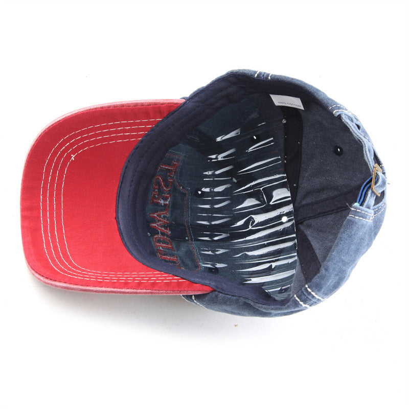 WILDWEST Embroidered Vintage Colorblock Cap Hat
