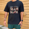 Slam Dunk Animated Basketball Player Print Black Tee