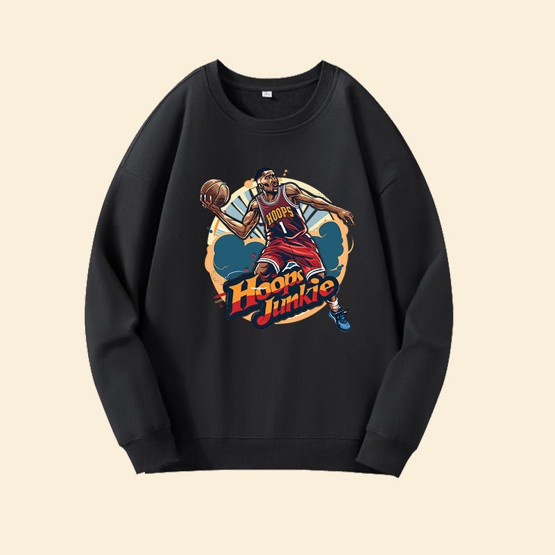 Hoops Junkie Basketball Player Men's Sweatshirt