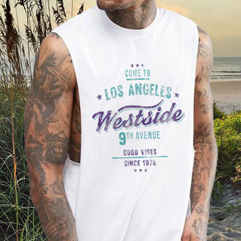 Men's LA Westside Vintage Print Tank Top-B