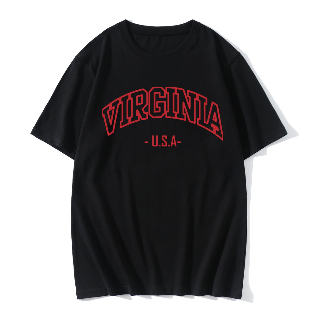 Virginian Printed Round Neck Short Sleeve T-Shirt