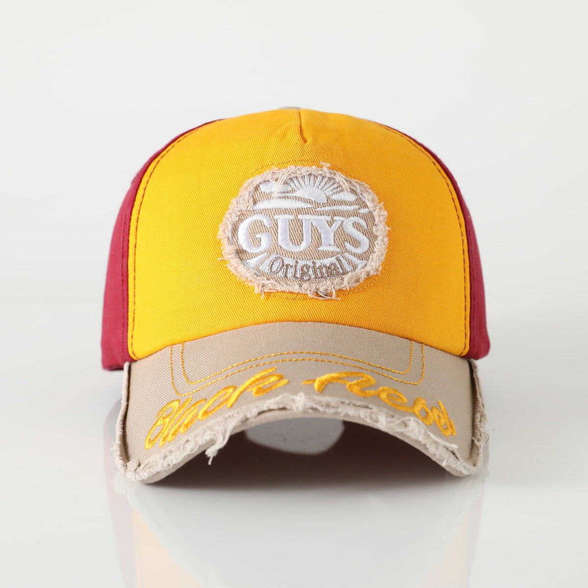 GUYS Embroidered Vintage Colorblock Cap Hat