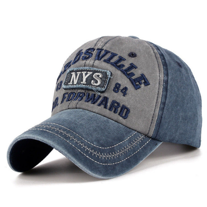 Vintage Embroidered Colorblock Cap Hat