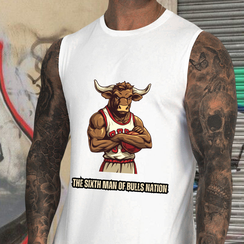 The Sixth Man Bulls Nation Cotton Tank Top-C