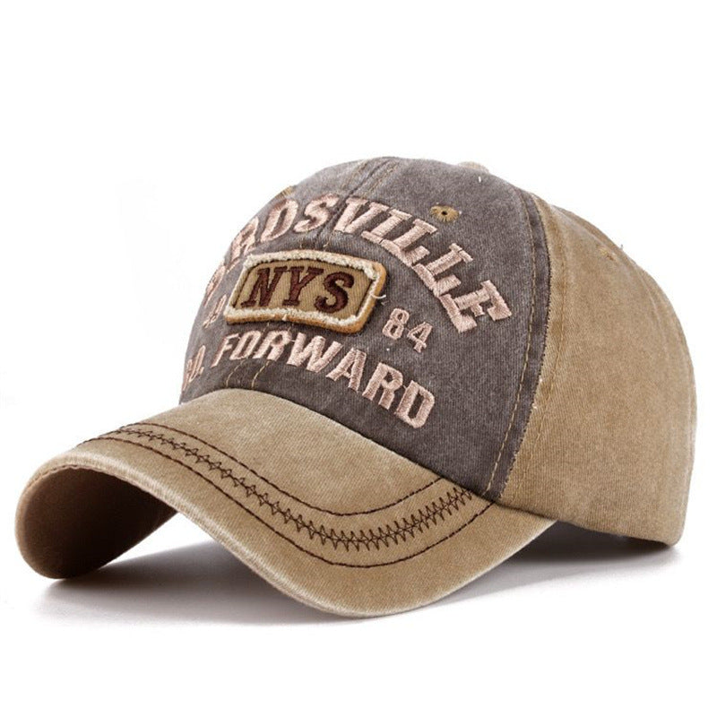 Vintage Embroidered Colorblock Cap Hat