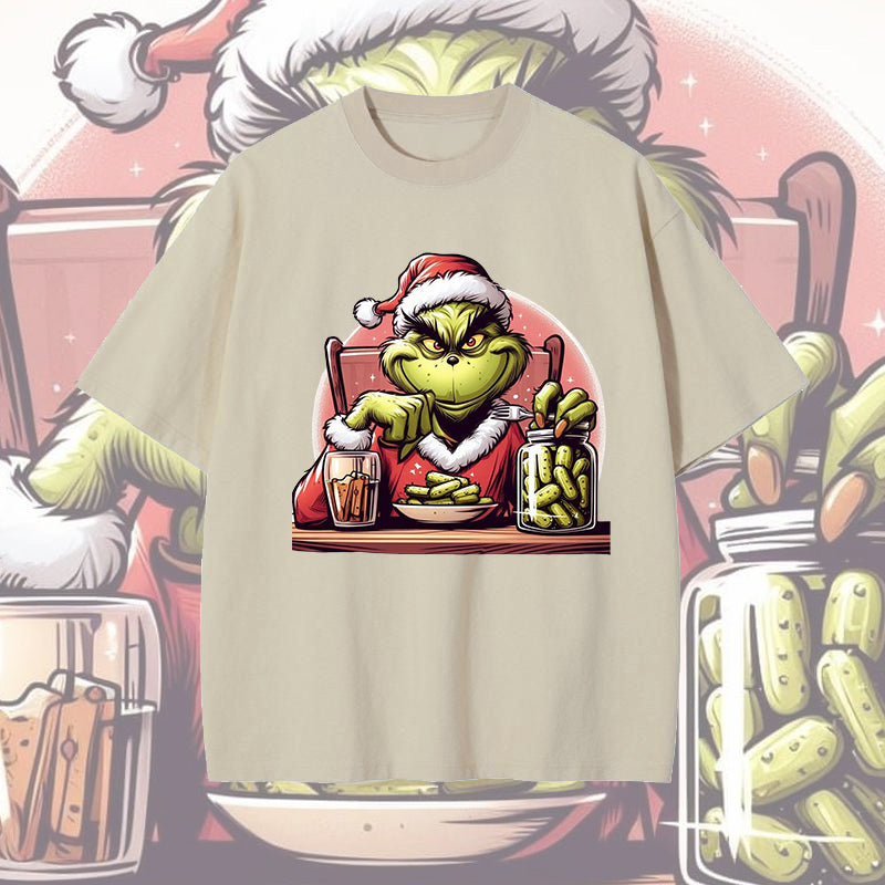 Unique Christmas Fashion Grinch Loves Pickles Men's T-Shirt