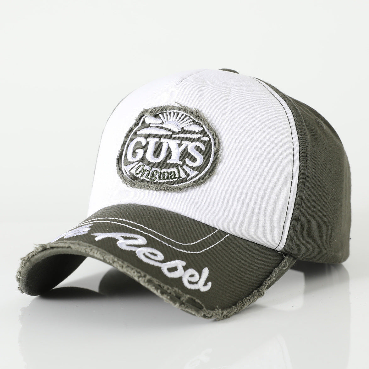 GUYS Embroidered Vintage Colorblock Cap Hat