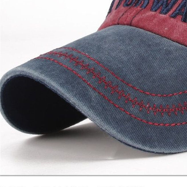 Vintage Embroidered Colorblock Cap Hat