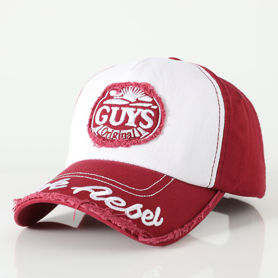 GUYS Embroidered Vintage Colorblock Cap Hat