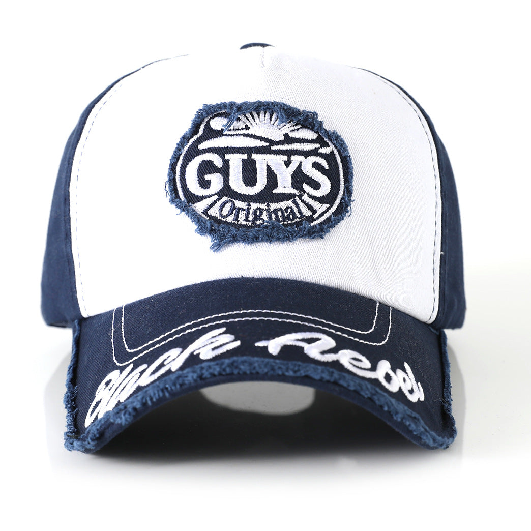 GUYS Embroidered Vintage Colorblock Cap Hat